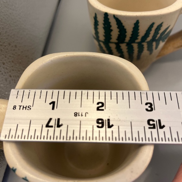 Set  of 4 Stegall Art Studio Pottery Fern Coffee or Tea Mugs Cabin Rustic tans - Picture 4 of 15